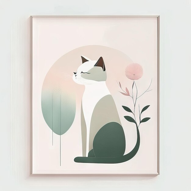 Foto kat minimalistische illustratie