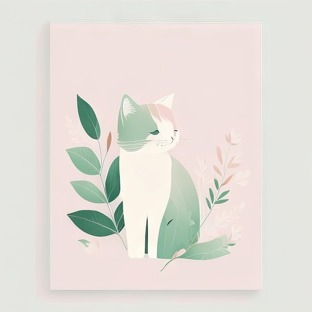 Foto kat minimalistische illustratie