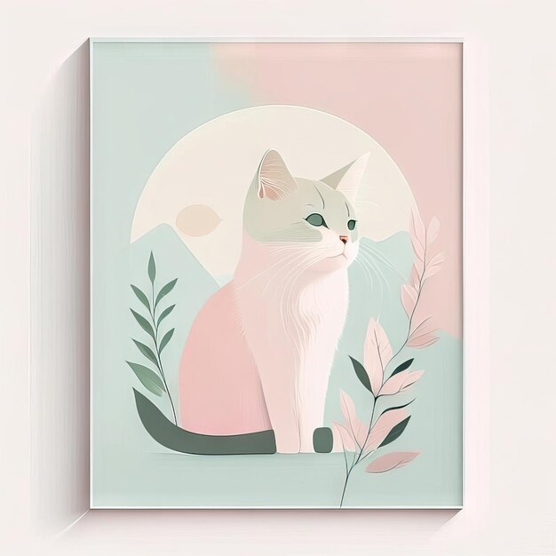 Foto kat minimalistische illustratie