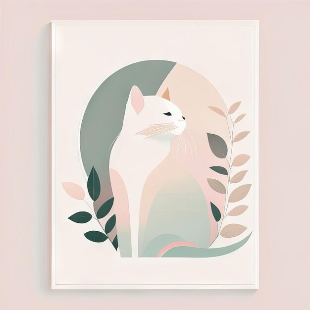 Foto kat minimalistische illustratie