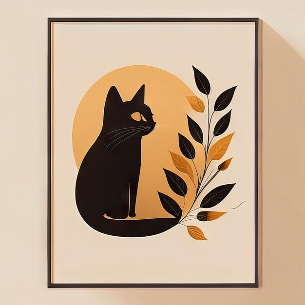 Foto kat minimalistische illustratie