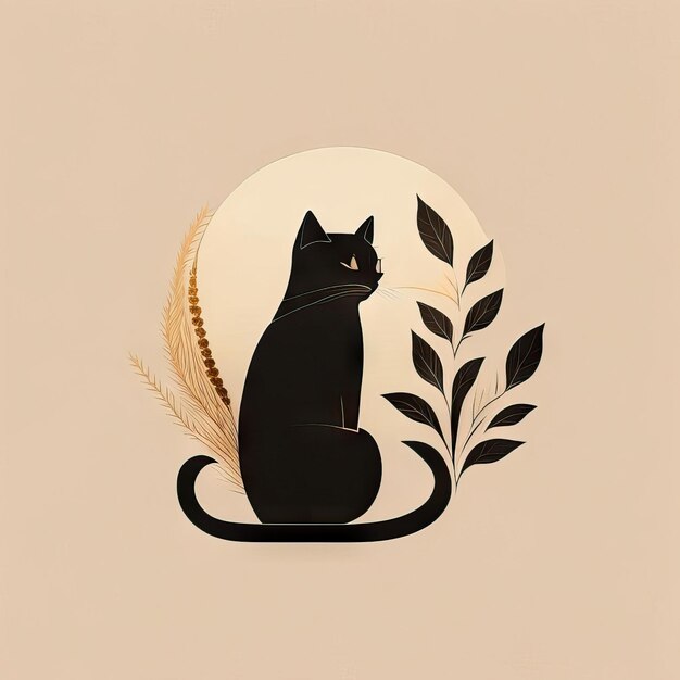 Foto kat minimalistische illustratie