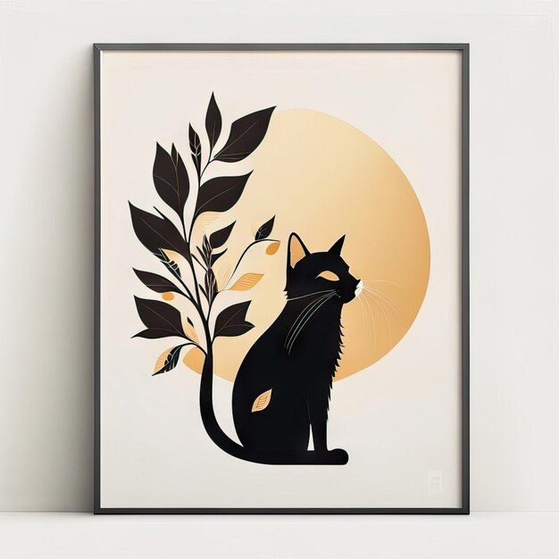 Foto kat minimalistische illustratie