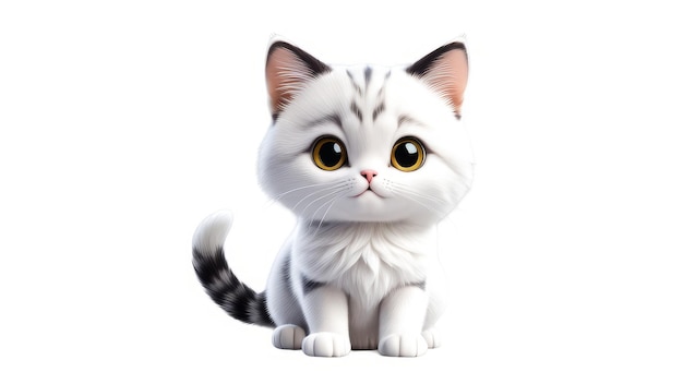 Kat op een geïsoleerde witte achtergrond
