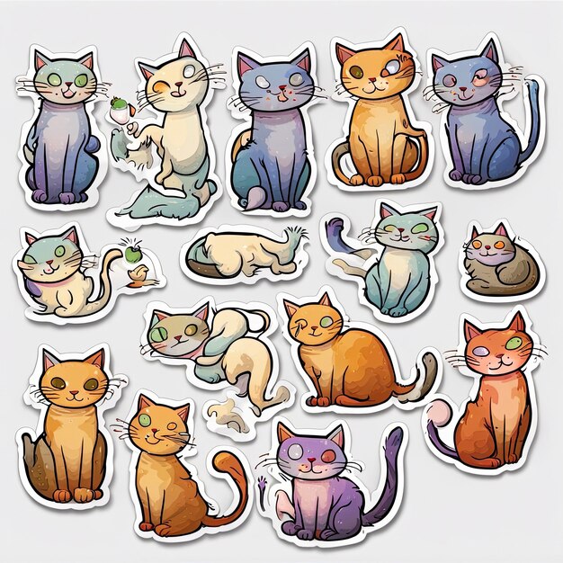 Foto kat sticker illustratie