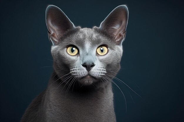 Kat van het ras Russian Blue close-up