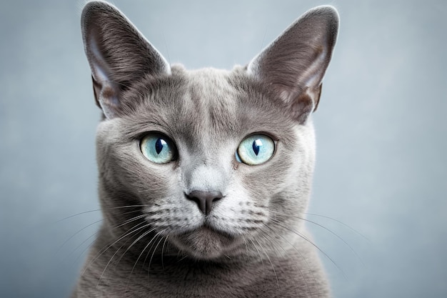 Kat van het ras Russian Blue close-up