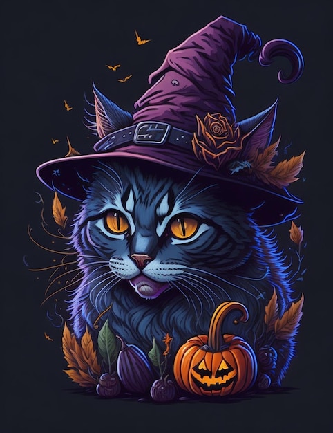 kat zwarte halloween vector