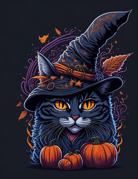 kat zwarte halloween vector