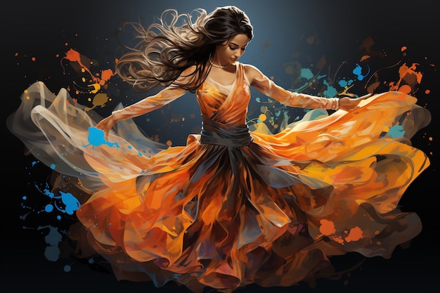 Kathak danser illustratie