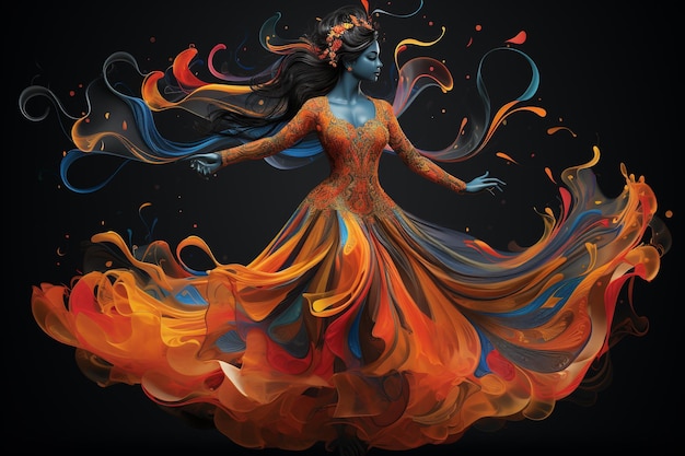 Kathak danser illustratie