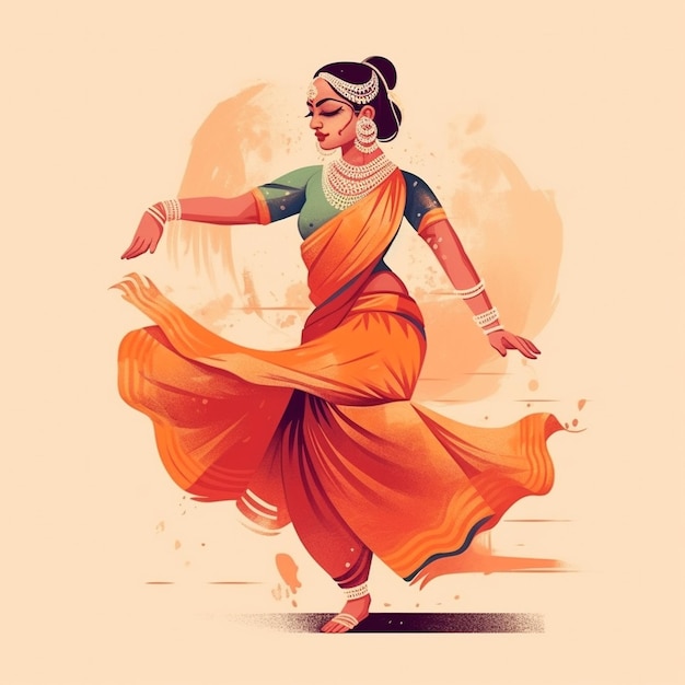 Kathak danser illustratie