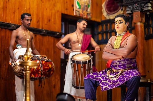 Kathakali-dansshow in Cochin, India