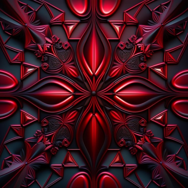 kathedraalpatroon, rode en zwarte kleuren