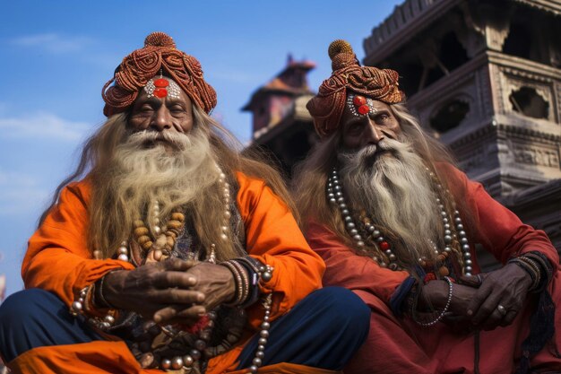 Photo kathmandu nepal february 24 2017 men at the maha shivaratri festival