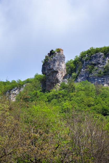 Pilastro katskhi. punti di riferimento georgiani. monastero dell'uomo vicino al villaggio di katskhi