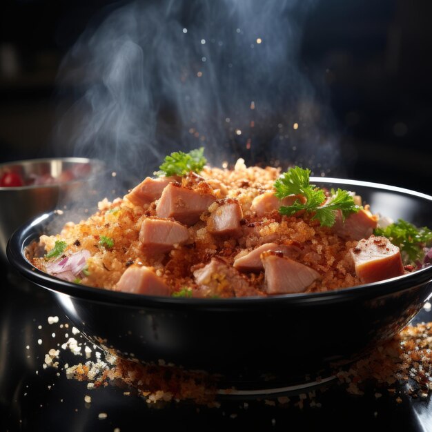 Photo katsuobushi dried shaved bonito flakes used as a garnish for various smoky flavor