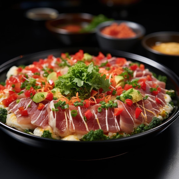 Photo katsuobushi dried shaved bonito flakes used as a garnish for various traditional