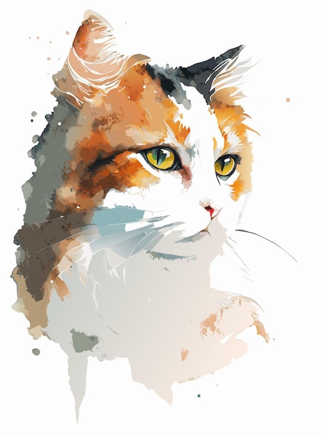 Kattenfoto Aquareltechniek