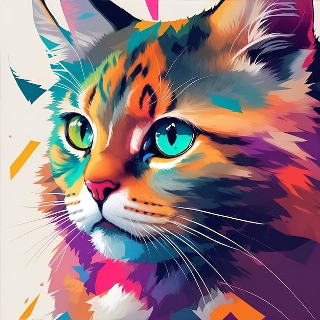 Kattenfoto's met wpap art AI gegenereerd