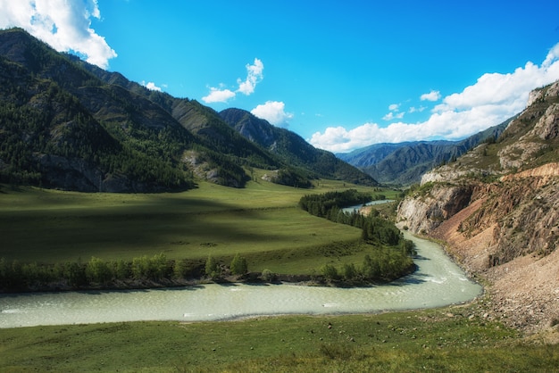 Katun river landscape