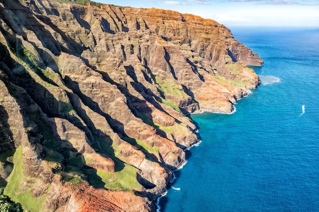 Kauai napali coast aerial view