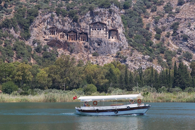 Kaunian rock tombs in Dalyan Ortaca Turkey