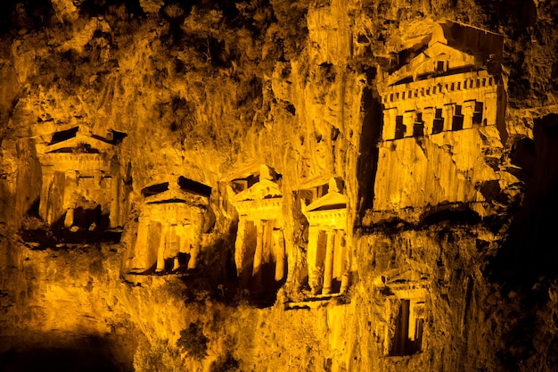 Kaunian rock tombs from Dalyan Ortaca Turkey