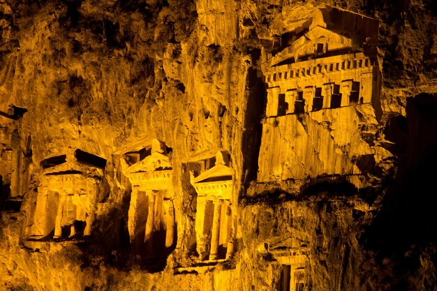 Kaunian rock tombs from Dalyan Ortaca Turkey