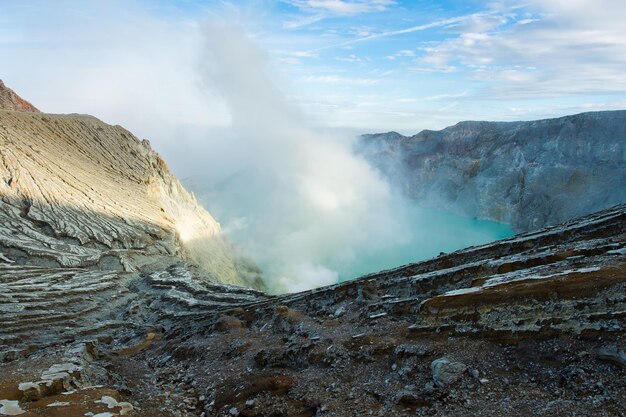 Kawa Ijen vulkaankrater en meer