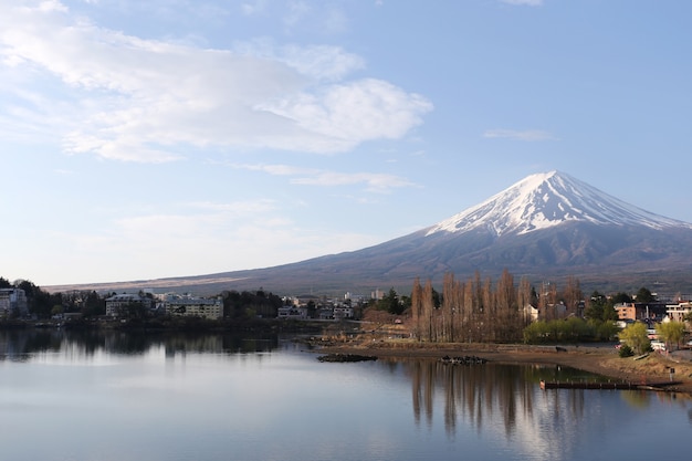 Kawaguchiko lake and views of Mount Fuji.