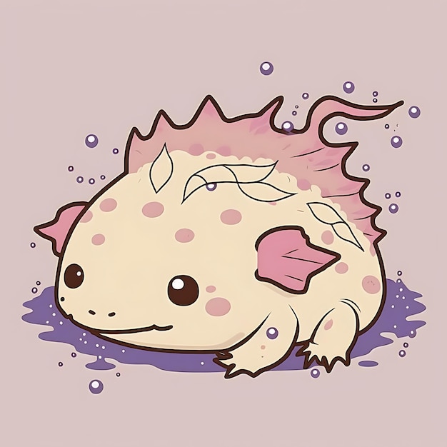 Premium AI Image | Kawaii Axolotl anime art style