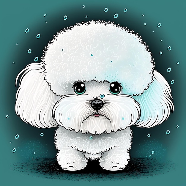 Photo kawaii bichonfrise dog anime art