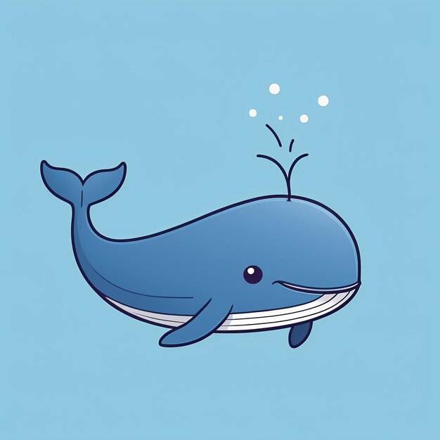 Kawaii Blue Whale Simple and Elegant App Icon