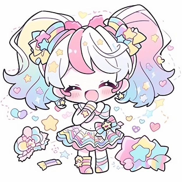 Anime Girl Kawaii Chibi Graphic · Creative Fabrica