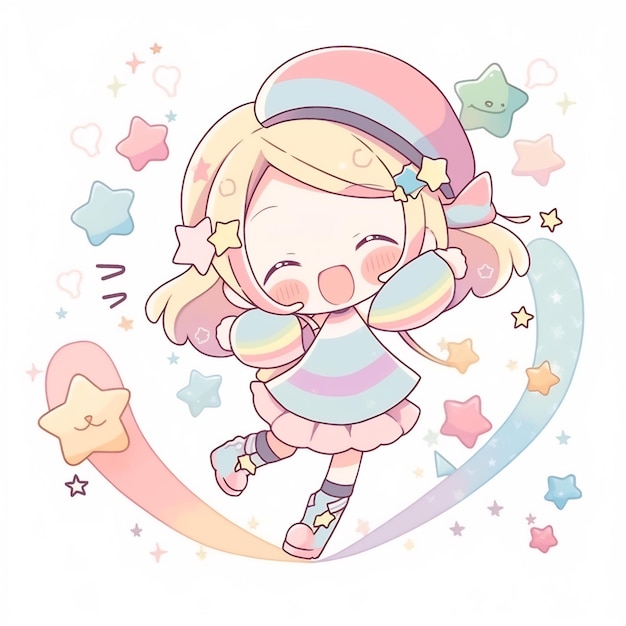 Anime Girl Kawaii Chibi Graphic · Creative Fabrica