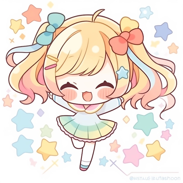 chibi anime girl drawing