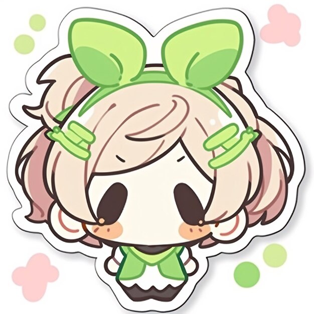 Premium AI Image  Kawaii Chibi Anime Girl Stickers Cute Simple and Minimal  Delights Print on Demand POD Creative