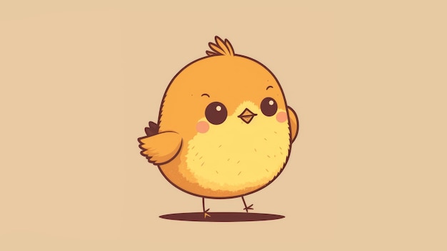 Photo kawaii chibi bird picture cartoon happy small drawn chicks