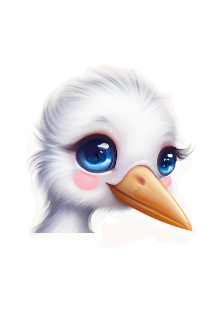 Kawaii Chibi Storks Baby Artwork Ai Generated Illustration