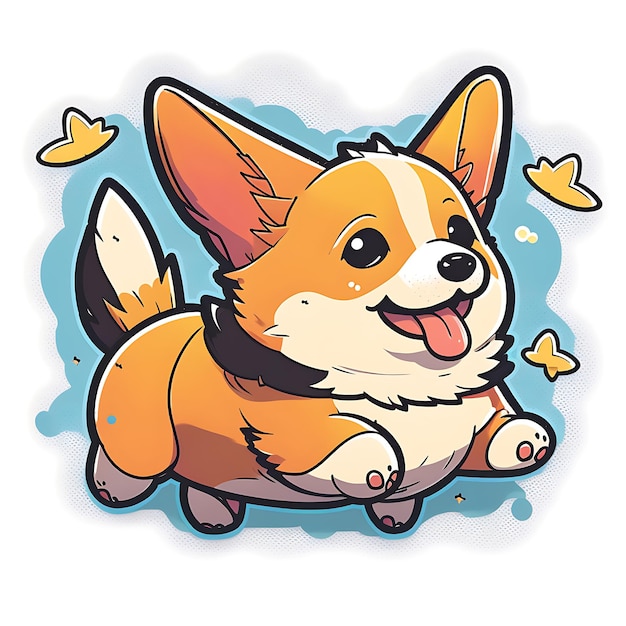 Foto kawaii corgi hond personage anime kunst