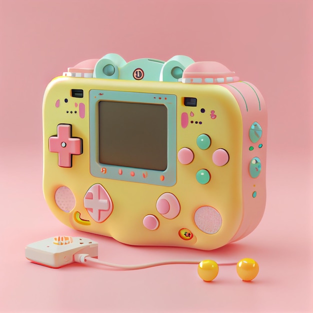 Premium Photo  Kawaii gamer set videoconsole gaming pc computer