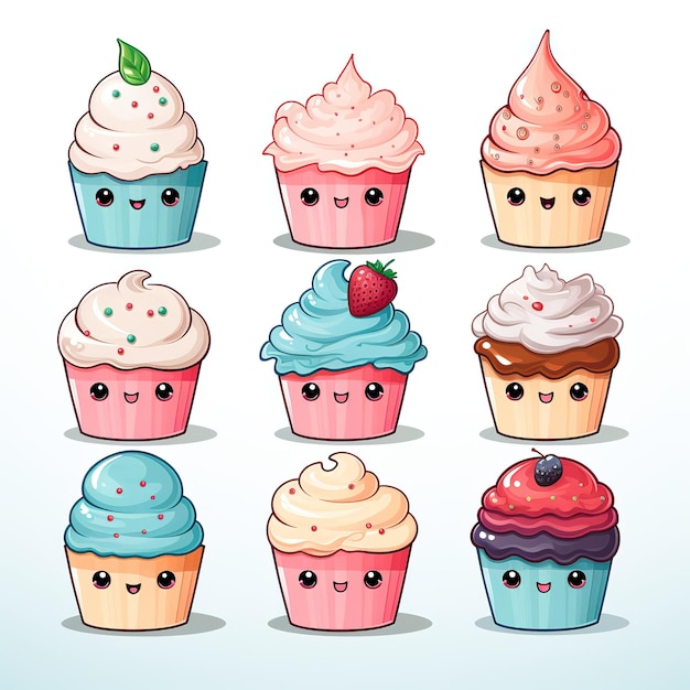 Kawaii leuke cupcake