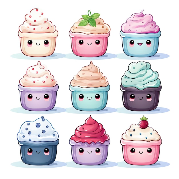 Kawaii leuke cupcake