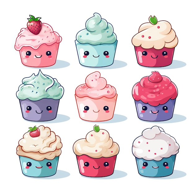 Kawaii leuke cupcake