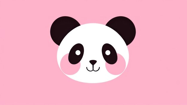 Photo kawaii panda bear logo in minimalist flat style ai generated