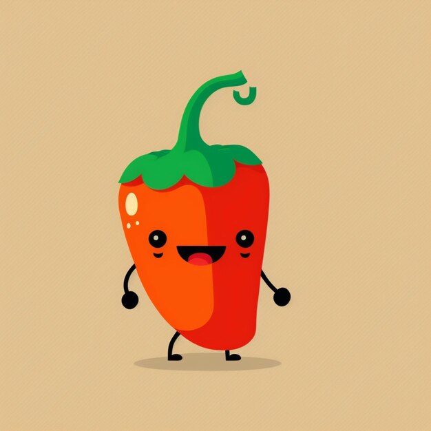 Kawaii pepper funny vegetables cartoon character vector illustration