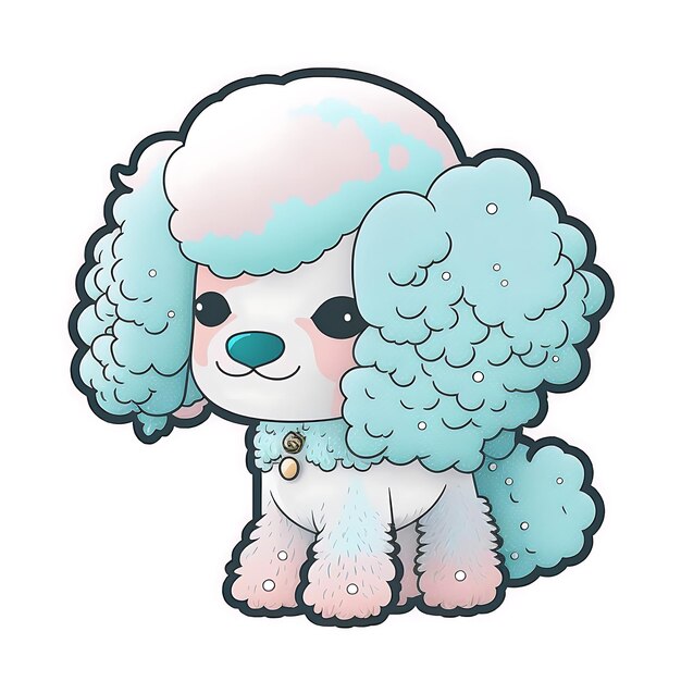 Kawaii Poodle dog character anime art