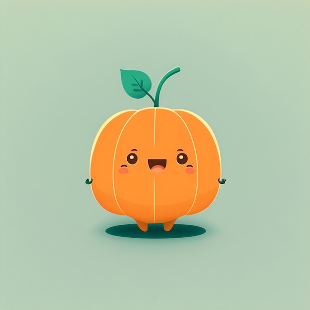 Kawaii pumpkin funny vegetables cartoon character vector illustration