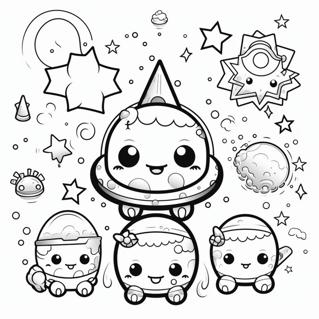 Kawaii Space Coloring for Kid